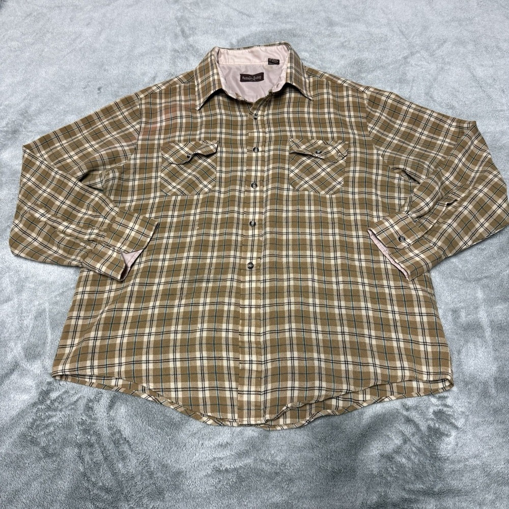 Vintage Northwest Territory Brown Flannel Shirt Men's XL Plaid Acrylic Distress